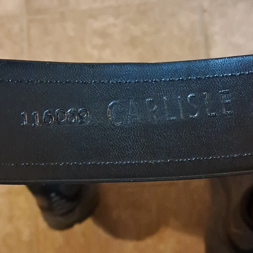 Women CARLISLE Black Genuine Leather Belt Size XL